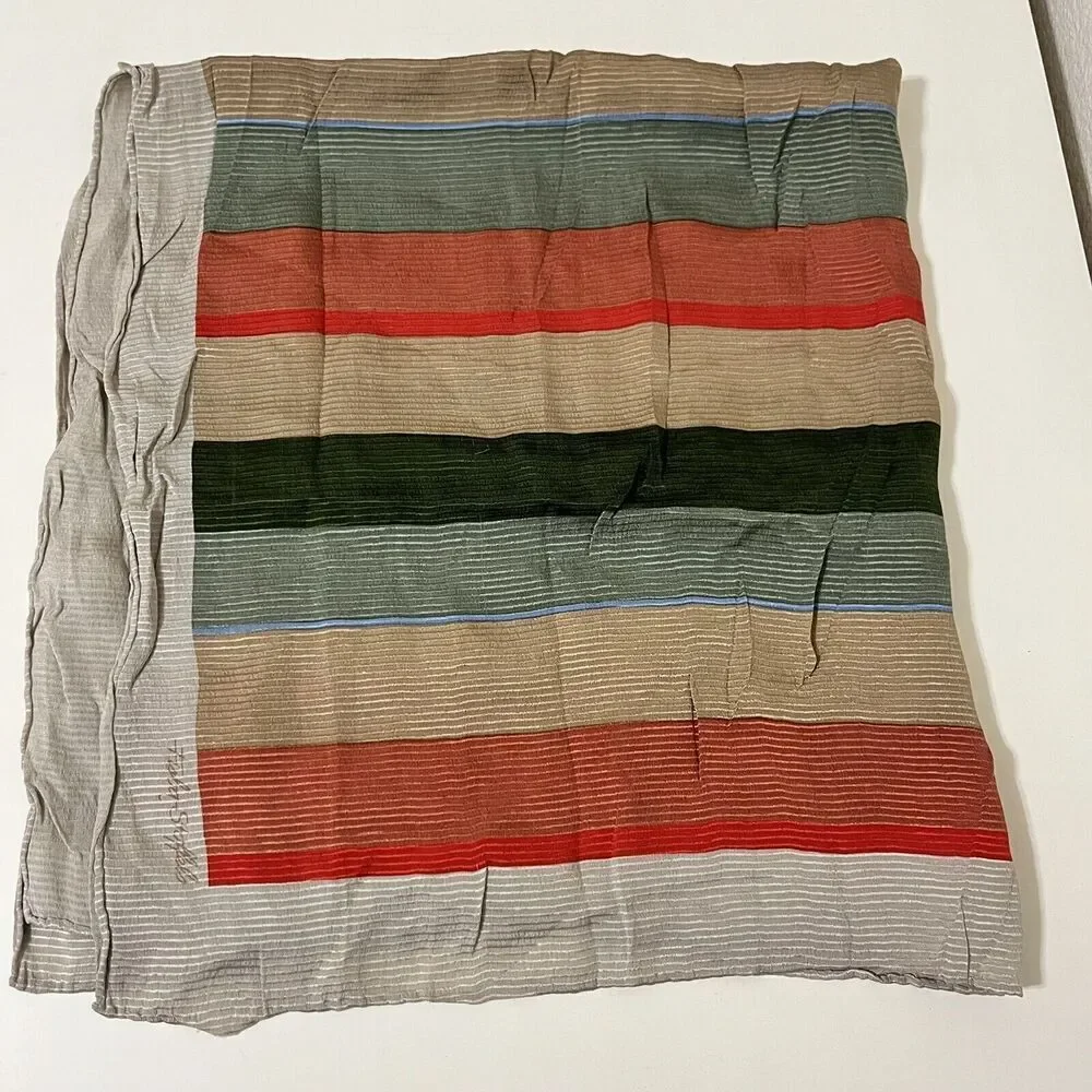 Fisba Stoffels Striped Square Silk Scarf